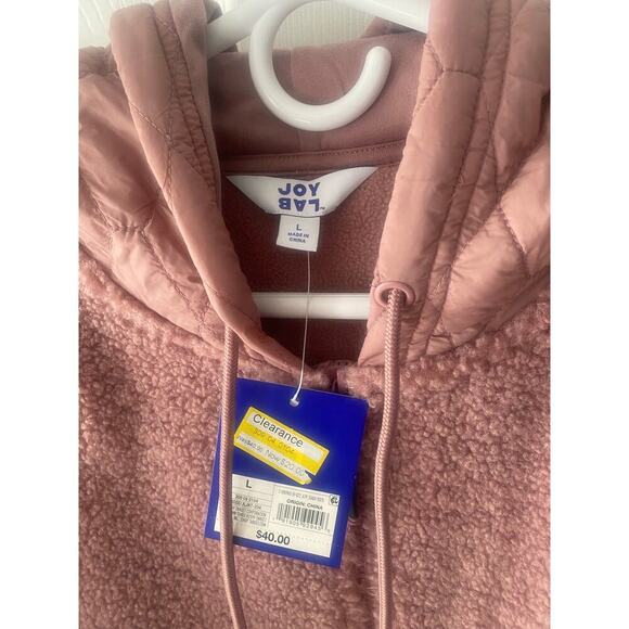 NWT JoyLab Pink Full Zip Sherpa Jacket Size Large - Picture 3 of 5